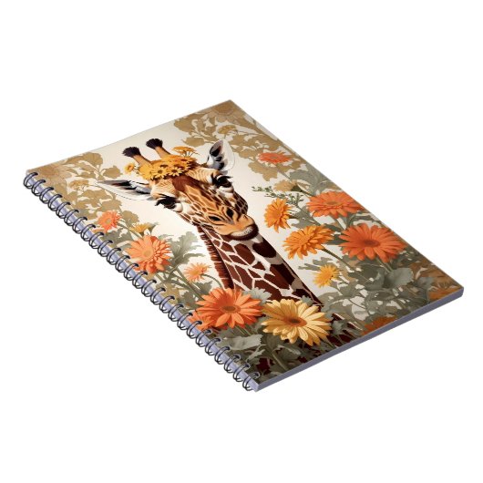 Beautiful Giraffe und Gerbera Daisy Blume Notizblock (Rechte Seite)