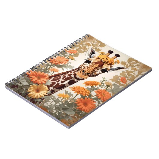 Beautiful Giraffe und Gerbera Daisy Blume Notizblock (Linke Seite)