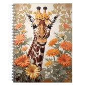 Beautiful Giraffe und Gerbera Daisy Blume Notizblock (Vorderseite)