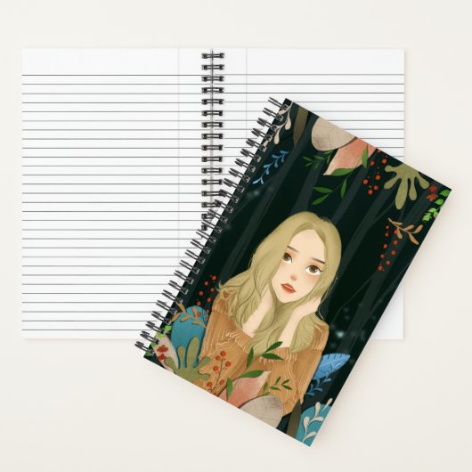 Beautiful Girl IIlustration Notebook Notizblock (Innen)