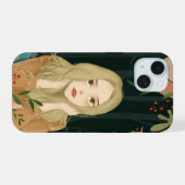 Beautiful Girl Illustration Phone Case iPhone 15 Hülle (Rückseite (Horizontal))