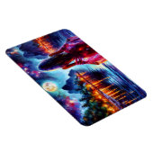 Beautiful girl watching glowing night water magnet (Rechte Seite)