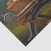 Beautiful Girl With Puppy On Bicycle Decoupage Seidenpapier (Ausschnitt)