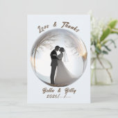 Beautiful Glass Globe Wedding Dankeskarte (Stehend Vorderseite)
