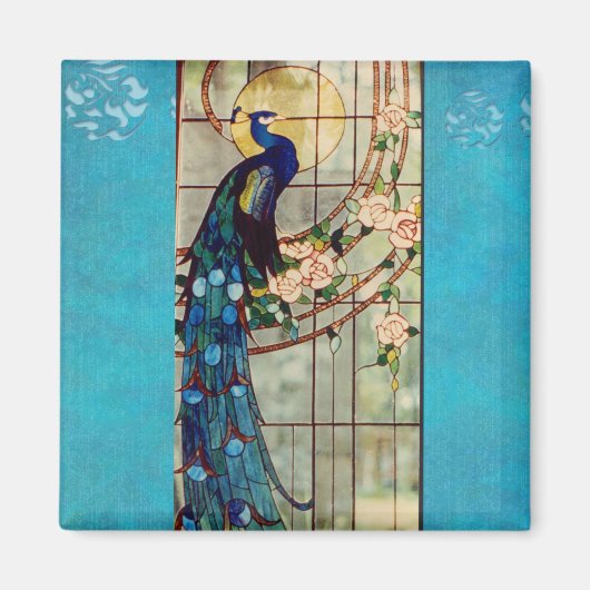 Beautiful Glass Peacock Magnet (Vorne)