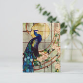 Beautiful Glass Peacock Postkarte (Stehend Vorderseite)