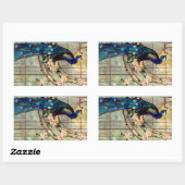 Beautiful Glass Peacock Rechteckiger Aufkleber (Blatt)