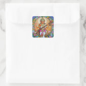 Beautiful Goddess Saraswati Quadratischer Aufkleber (Tasche)