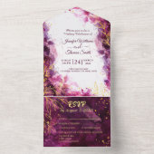 Beautiful Gold and Purple wedding All In One Einladung (Innen Boden)
