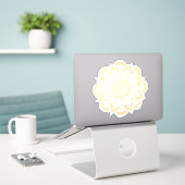 Beautiful Gold Blume Mandala Aufkleber (Laptop auf Schreibtisch)