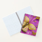 Beautiful Gold Butterfly Wasserfarbe Personalisier Notizblock (Innenseite)