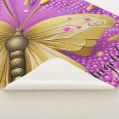 Beautiful Gold Butterfly Wasserfarbe Personalisier Sherpadecke (3/4)