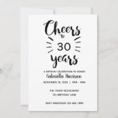 Beautiful Gold Glitzer Cheers to 30 Years Einladung (Vorderseite)