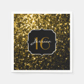 Beautiful Gold Glitzer Glitzern Sweet 16 Serviette (Vorderseite)