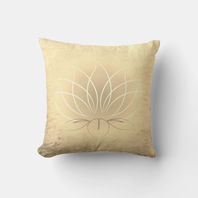 Beautiful Gold Lotus , Zen Kissen (Vorderseite)