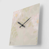 Beautiful Gold Pink Abstrakt Floral Quadratische Wanduhr (Winkel)