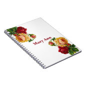 Beautiful Gold & Rote Rosen White Notizblock (Rechte Seite)