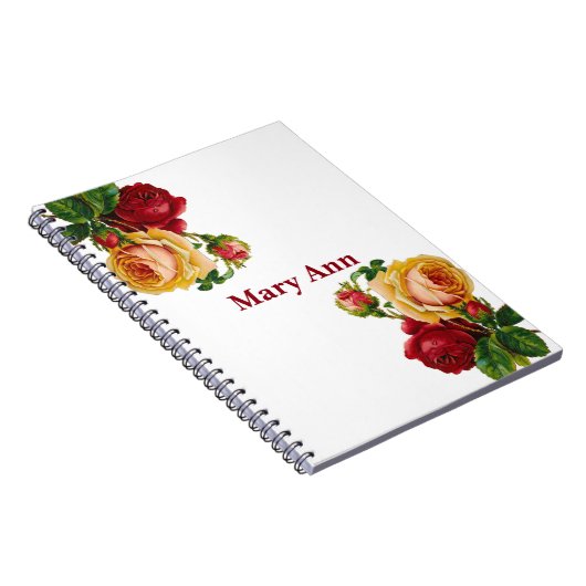 Beautiful Gold & Rote Rosen White Notizblock (Rechte Seite)