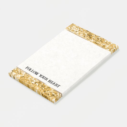 Beautiful Gold Sparkle Glitzer Post-it Klebezettel (angewinkelt)