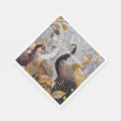 Beautiful Gold White Peacocks Christmas Serviette (Ecke)