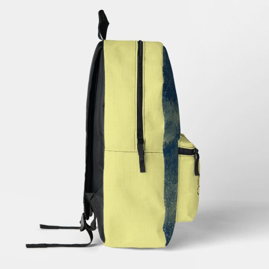 Beautiful Golden Blue Glitzer Custom Initial Bedruckter Rucksack (Links)