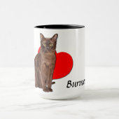 Beautiful Golden Burmese Katze Moggy Herzstück Lie Tasse (Zentrum)