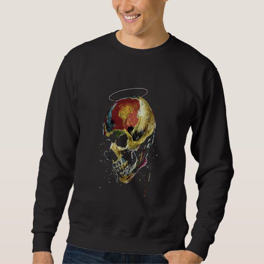 Beautiful Golden Skull Abstract Graffiti Graphic Sweatshirt (Vorderseite)