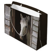 Beautiful Gray Mare Horse Große Geschenktüte (Rückseite Schrägansicht)