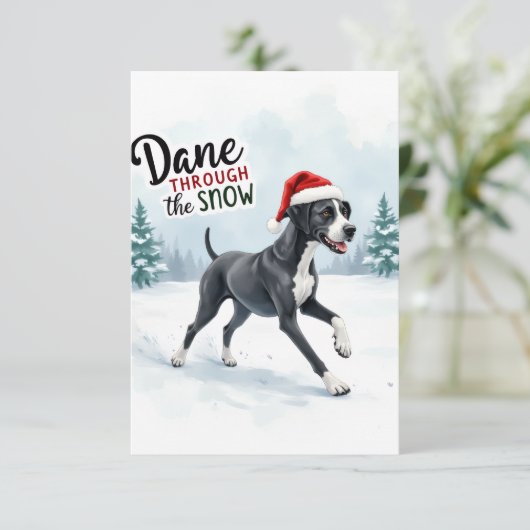 Beautiful Great Dane Card Dankeskarte (Stehend Vorderseite)