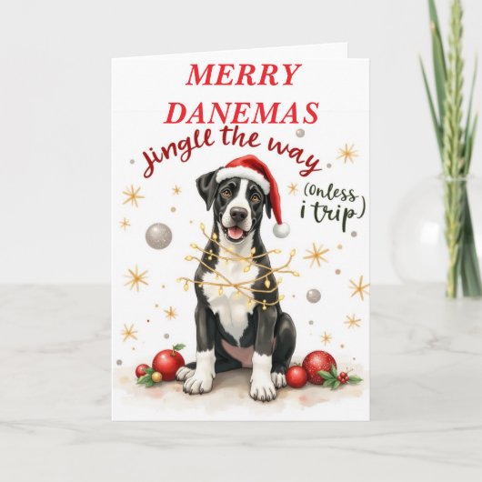 Beautiful Great Dane Christmas Card Karte (Vorderseite)