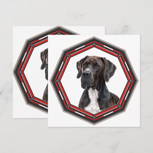 Beautiful Great Dane In A Frame Einladung (Vorne/Hinten)