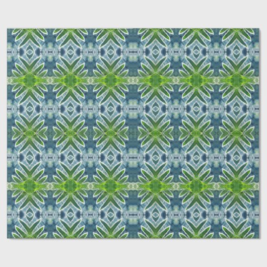 Beautiful, Green and Blue Fern Mandala Geschenkpapier (Flach)
