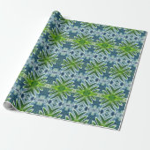 Beautiful, Green and Blue Fern Mandala Geschenkpapier (Ungerollt)