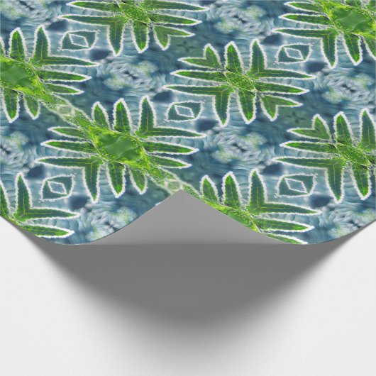 Beautiful, Green and Blue Fern Mandala Geschenkpapier (Ecke)