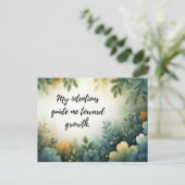 Beautiful Green Botanical Self-Growth Affirmation Postkarte (Stehend Vorderseite)