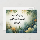 Beautiful Green Botanical Self-Growth Affirmation Postkarte (Vorne/Hinten)