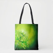 Beautiful Green Chrysanthemum Blume Tote Tag Tasche (Vorderseite)
