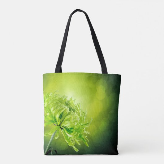 Beautiful Green Chrysanthemum Blume Tote Tag Tasche (Rückseite)