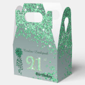 Beautiful Green Glitter Ribbon 21st Birthday Geschenkschachtel (Geöffnet)