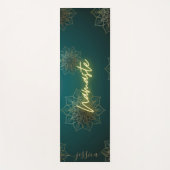 Beautiful Green Gold Namaste Mandala Individuelle  Yogamatte (Vorderseite)