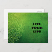 Beautiful Green Mandala Postkarte (Vorne/Hinten)