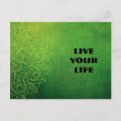 Beautiful Green Mandala Postkarte (Vorderseite)