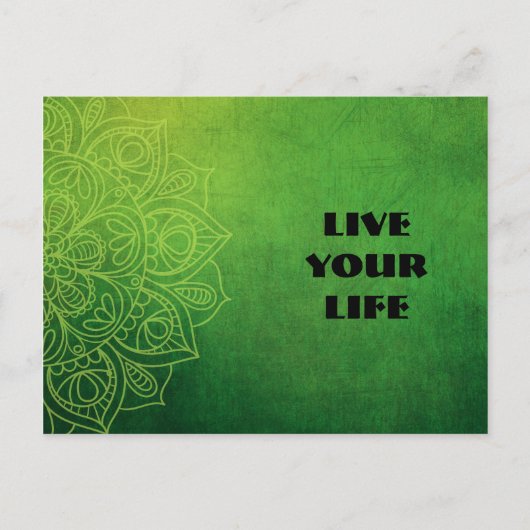 Beautiful Green Mandala Postkarte (Vorderseite)