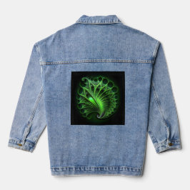 Beautiful Green Mandelbrot Jeansjacke
