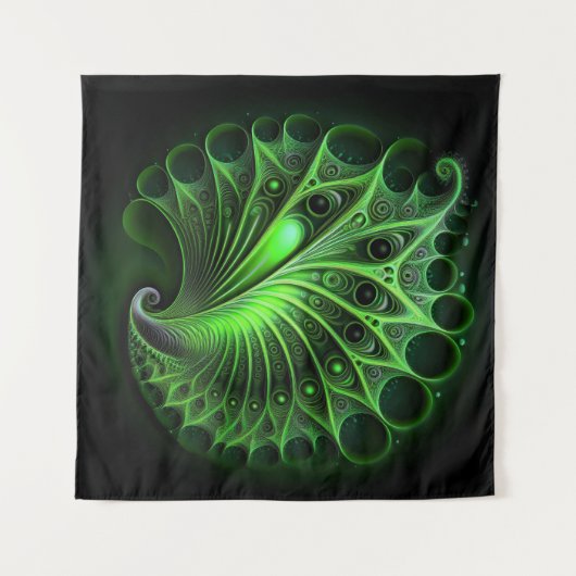 Beautiful Green Mandelbrot Wandteppich (Vorderseite (Horizontal))