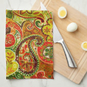 Beautiful Green Paisley Floral Pattern Handtuch (Viertel Falte)