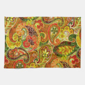 Beautiful Green Paisley Floral Pattern Handtuch (Horizontal)