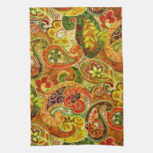 Beautiful Green Paisley Floral Pattern Handtuch (Vertikal)