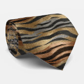 Beautiful Groomsmen Tiger Print Krawatte (Gerollt)