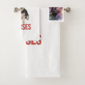 Beautiful Growling Bengal Tiger Face Photo Badhandtuch Set (Insitu)